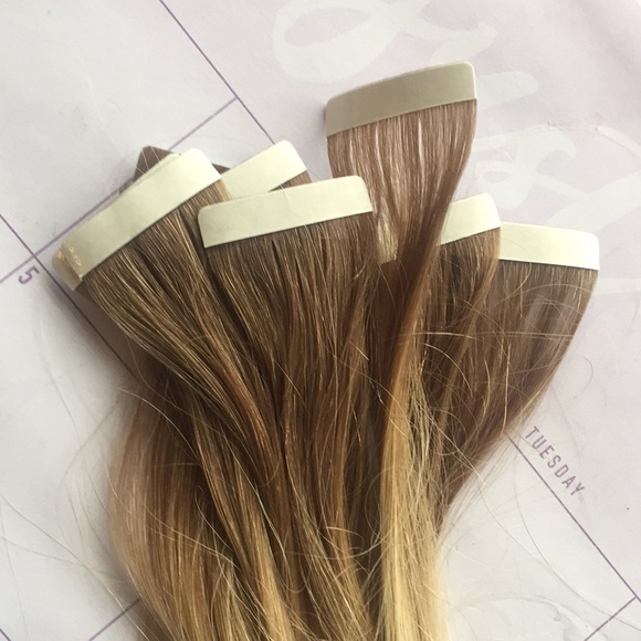 Human hair 100% 18in tape ombré dark blonde/blond